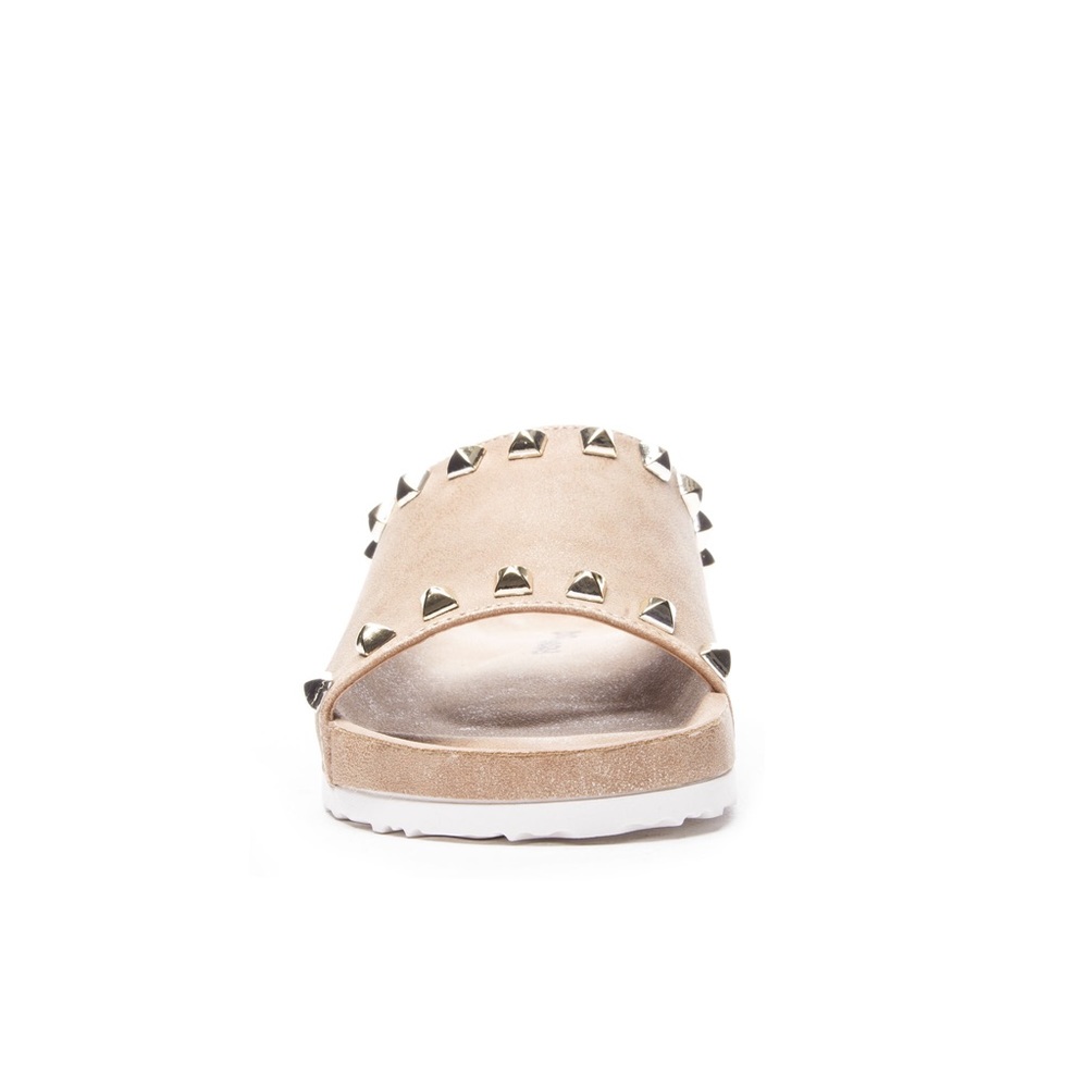 Tan studded Qiana Flatform slides - Picture 6 of 6